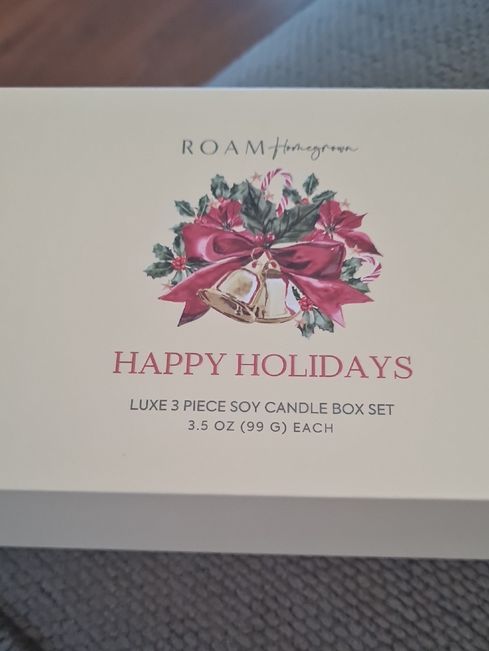 Happy Holidays Luxe 3-Piece Soy Candle Box Set